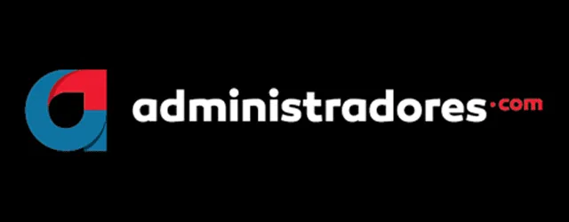 Logo do site Administradores.com.br, com o nome em azul e a frase sobre gestão e negócios.